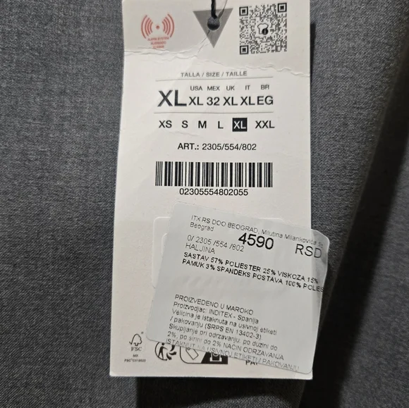 Zara Gray and White Mini Dress w/Pleats - XL but fits like L - Picture 3 of 7